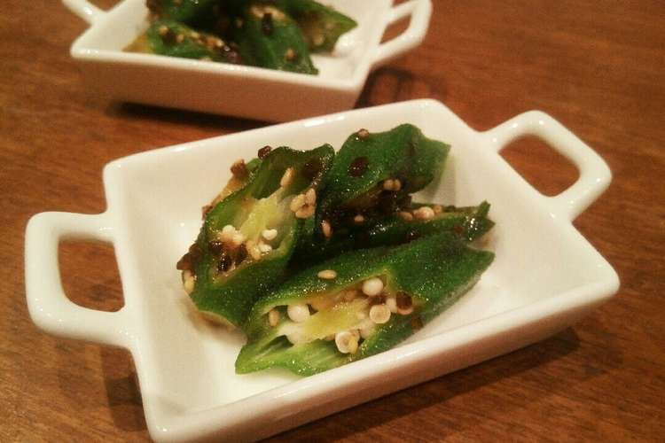 お手軽 オクラの塩昆布ごま油和え レシピ 作り方 By ちゃんかぁ クックパッド 簡単おいしいみんなのレシピが365万品