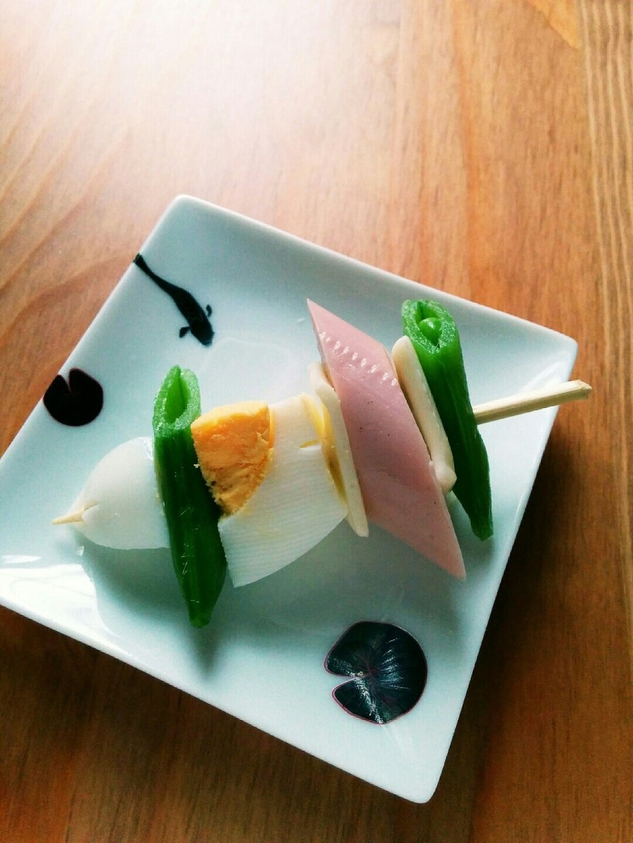 竹串でお弁当飾り☆食べやすさgoodの画像