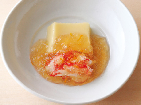 白菜豆腐かに、だしジュレ