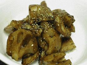 レンコンのバルサミコ酢炒め