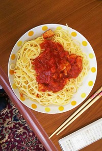 鶏肉のトマトソーススパゲッティ