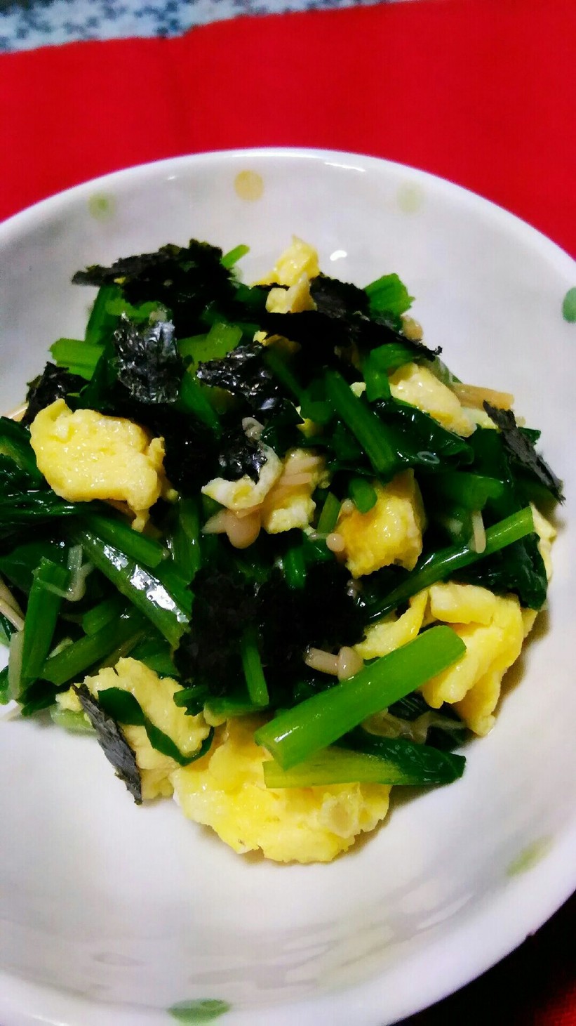 小松菜と、なめ茸の和え物の画像