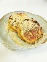 サックリおいしい蒸し大豆のパンケーキの写真