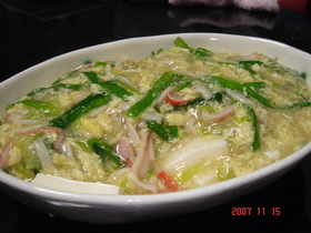 豆腐のカニあんかけ
