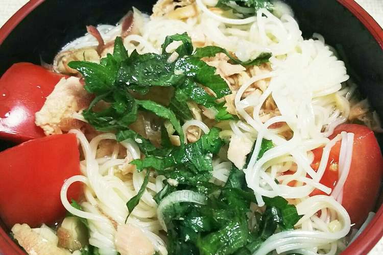 トマト みょうが 大葉のぶっかけ素麺 レシピ 作り方 By 香梅 クックパッド 簡単おいしいみんなのレシピが374万品