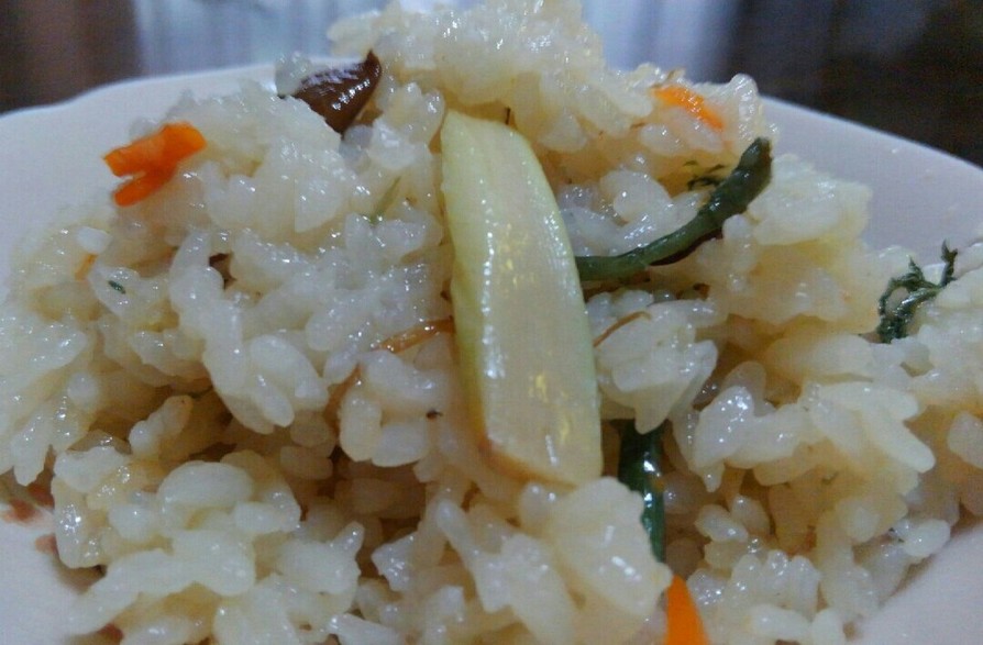 食べ過ぎ注意‼もち米なしで山菜おこわ❤の画像