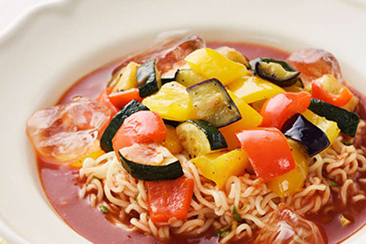 夏野菜で 冷やしトマトラーメン レシピ 作り方 By サッポロ一番 クックパッド 簡単おいしいみんなのレシピが353万品