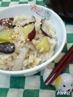 さつま芋とキノコの巡茶飯