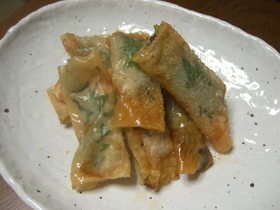 鶏ひき肉の包み揚げ
