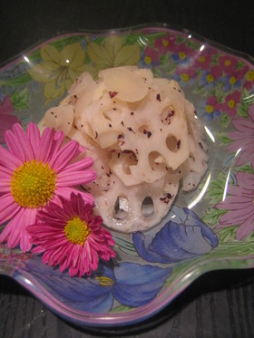 ゆかり風味の花びら酢れんこん