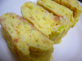 鮭フレーク&ねぎの卵焼き