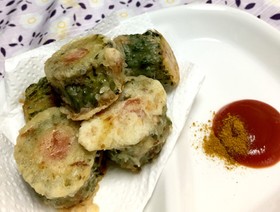 ポールウインナーとゴーヤの揚げ焼き