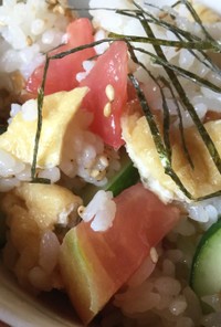 納豆と夏野菜のちらし寿司