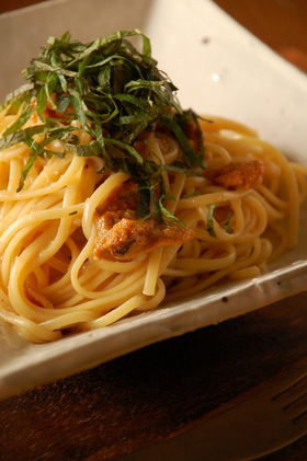 うにとたらこのパスタ