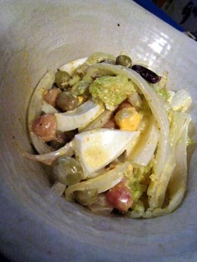 白菜とミックスビーンズのサラダ