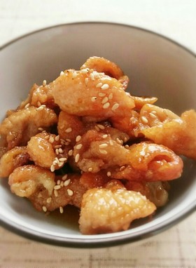 簡単おつまみ★鶏皮の甘辛