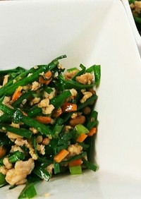 納豆、挽き肉炒め  健康レシピ