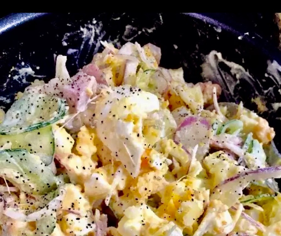 ゴロッと食感♡卵好きのチーズポテトサラダの画像