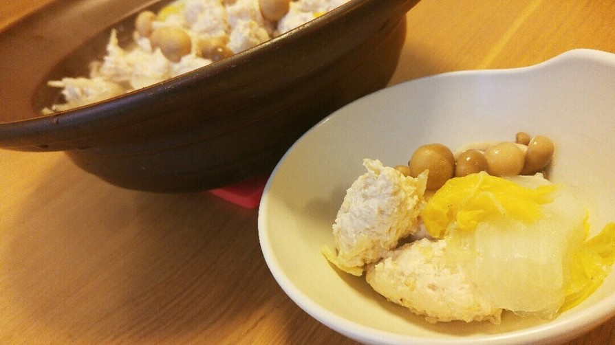 新生姜入り鶏つくね鍋の画像