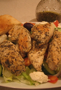 チキンスブラキサラダ(ギリシャ風サラダ）