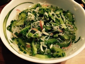 ゴーヤと薬味の酢の物♡