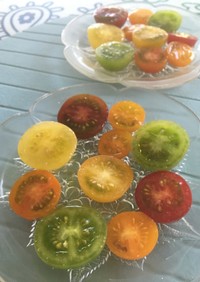 プチトマトのカラフル水玉サラダ