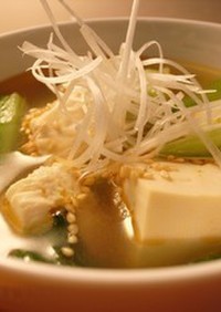 美肌☆簡単　基本の豆腐と青梗菜のスープ