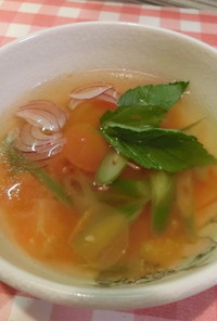 ミニトマトの酸味絶妙冷製スープ