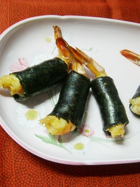 海老の海苔チーズ巻き。