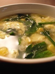 美肌☆簡単 基本のほうれん草と卵のスープ
