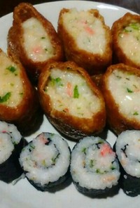 小海老と水菜の稲荷寿司