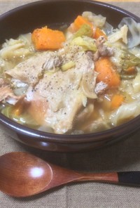 【圧力鍋で簡単】鶏むね肉丸ごと野菜スープ