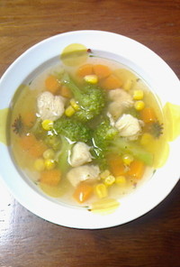 プチッと鍋で 野菜とささみのスープ