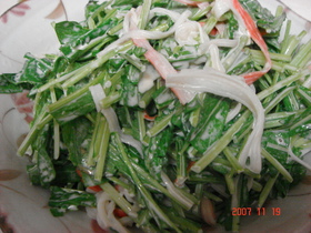 あっさりシャキッと!水菜のかにかまサラダ