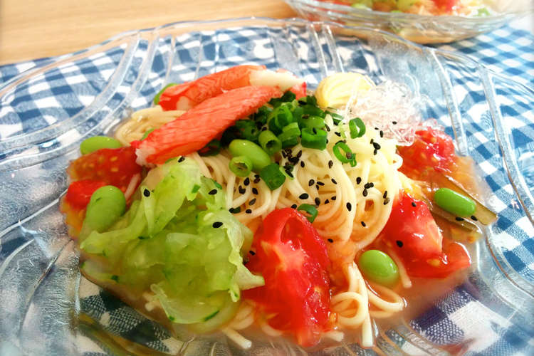 トマトたっぷり 冷やしトマトラーメン レシピ 作り方 By ニュークックスタイル クックパッド