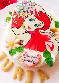 キャラチョコ♡誕生日ケーキ♡アリエル