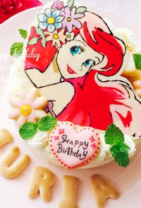 キャラチョコ♡誕生日ケーキ♡アリエル