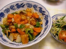 鶏肉しかないから酢鶏で♪
