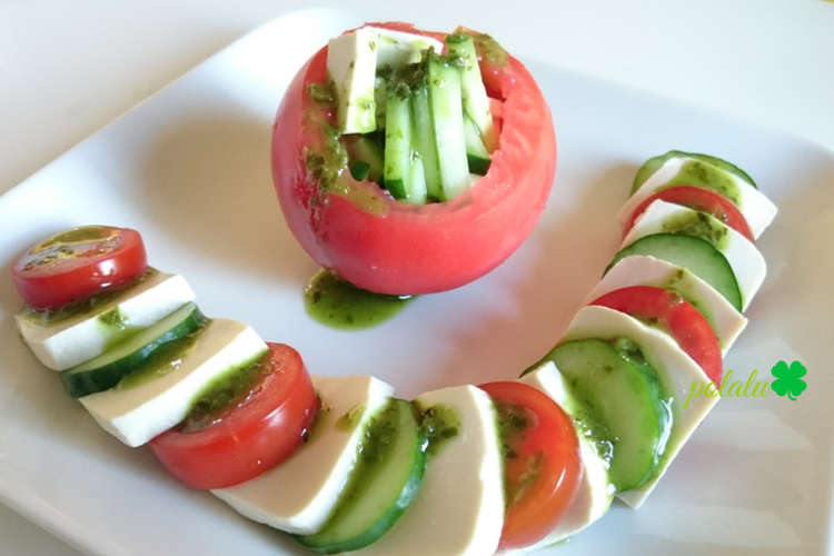 塩豆腐と胡瓜のくりぬきトマトカプレーゼ レシピ 作り方 By ぽらる クックパッド 簡単おいしいみんなのレシピが351万品