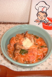 キャンベルトマトスープの玄米リゾット