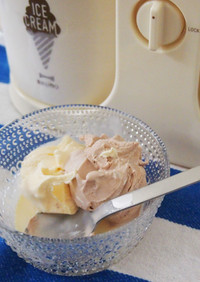2種（バニラ＆チョコ）のアイスクリーム