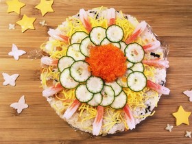 簡単、素敵にちらし寿司ケーキ♡