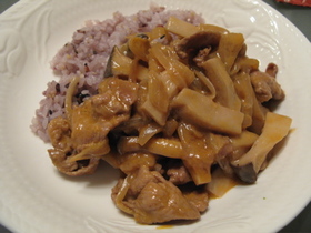 豚肉とエリンギのなんちゃってストロガノフ