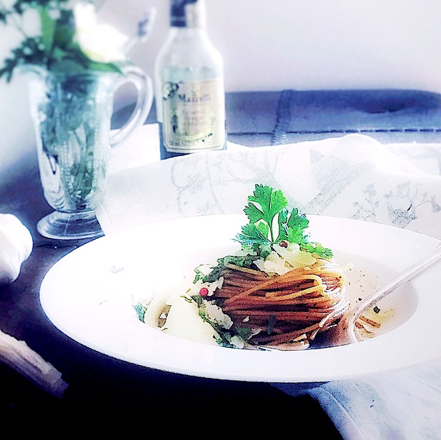 バルサミコ酢と醤油の無国籍スパゲティの画像
