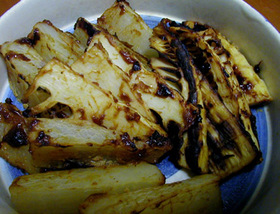 野菜の網焼き味噌風味