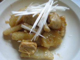 長いも、鶏肉の炒め物