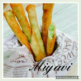 枝豆とチーズの春巻きスティック♡