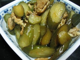 懐かしの味 きゅうりの古漬けの炒め物