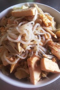 白滝と高野豆腐で豚キムチ焼きそば風☆