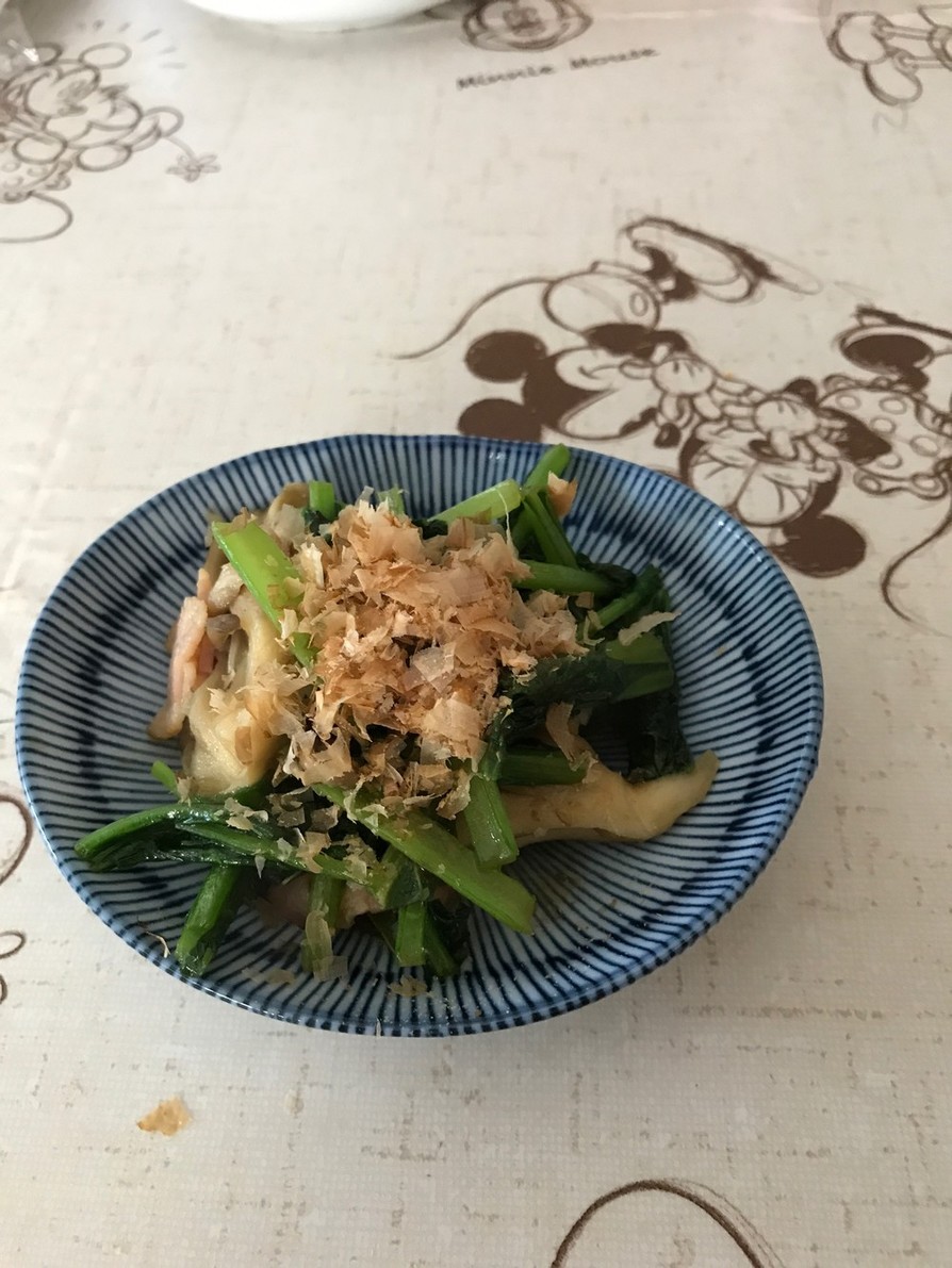 小松菜と舞茸のオイスターソース炒めの画像